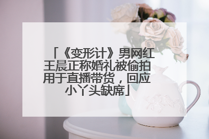 《变形计》男网红王晨正称婚礼被偷拍用于直播带货，回应小丫头缺席