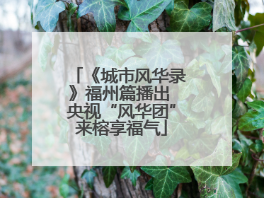 《城市风华录》福州篇播出 央视“风华团”来榕享福气