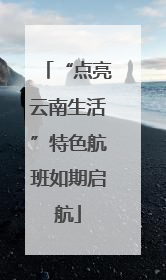 “点亮云南生活”特色航班如期启航