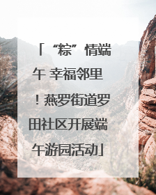 “粽”情端午 幸福邻里！燕罗街道罗田社区开展端午游园活动