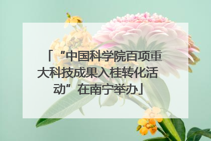 “中国科学院百项重大科技成果入桂转化活动”在南宁举办