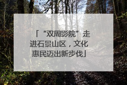 “双周影院”走进石景山区，文化惠民迈出新步伐