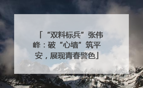“双料标兵”张伟峰：破“心墙”筑平安，展现青春警色