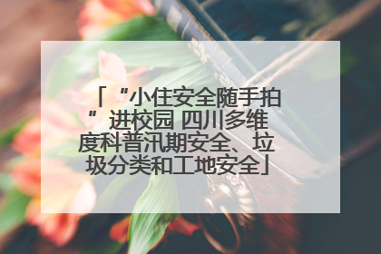 “小住安全随手拍”进校园 四川多维度科普汛期安全、垃圾分类和工地安全