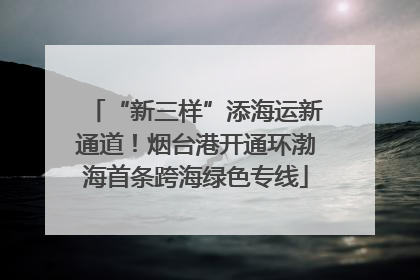 “新三样”添海运新通道！烟台港开通环渤海首条跨海绿色专线