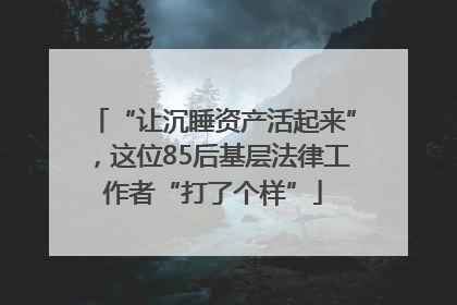 “让沉睡资产活起来”，这位85后基层法律工作者“打了个样”