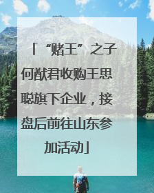 “赌王”之子何猷君收购王思聪旗下企业，接盘后前往山东参加活动