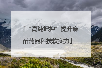 “高纯把控”提升麻醉药品科技软实力