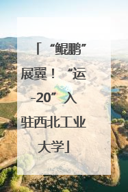 “鲲鹏”展翼！“运-20”入驻西北工业大学