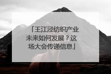 王江泾纺织产业未来如何发展？这场大会传递信息