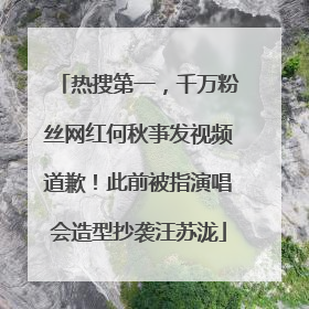 热搜第一，千万粉丝网红何秋亊发视频道歉！此前被指演唱会造型抄袭汪苏泷