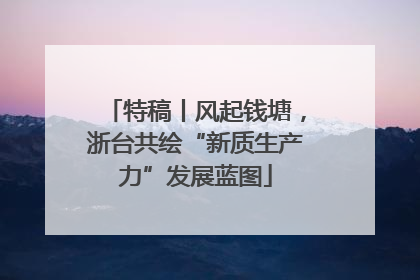 特稿丨风起钱塘，浙台共绘“新质生产力”发展蓝图