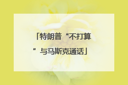 特朗普“不打算”与马斯克通话