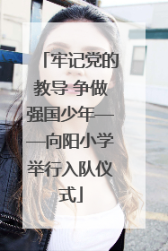 牢记党的教导 争做强国少年——向阳小学举行入队仪式
