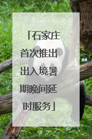 石家庄首次推出出入境暑期晚间延时服务