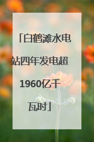 白鹤滩水电站四年发电超1960亿千瓦时