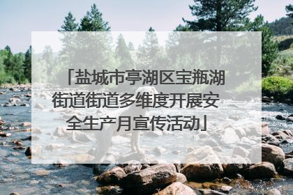 盐城市亭湖区宝瓶湖街道街道多维度开展安全生产月宣传活动
