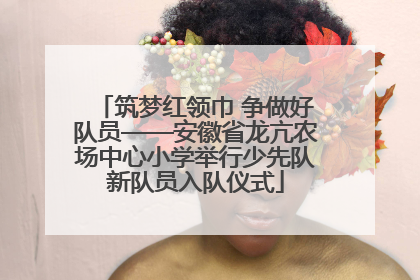 筑梦红领巾 争做好队员——安徽省龙亢农场中心小学举行少先队新队员入队仪式