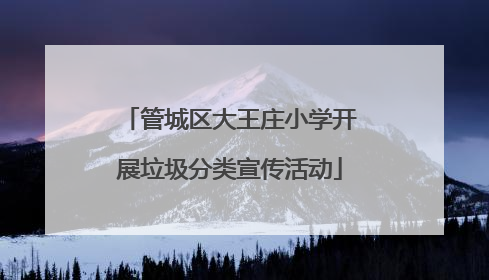 管城区大王庄小学开展垃圾分类宣传活动