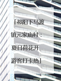祁阳下马渡镇元家庙村：夏日荷花开 游客打卡热