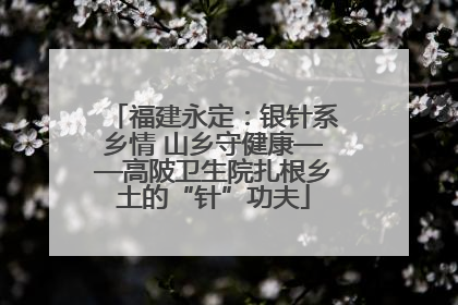 福建永定：银针系乡情 山乡守健康——高陂卫生院扎根乡土的“针”功夫