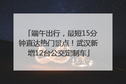 端午出行，最短15分钟直达热门景点！武汉新增12台公交定制车