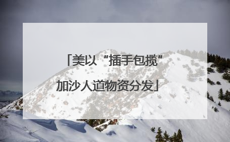 美以“插手包揽”加沙人道物资分发