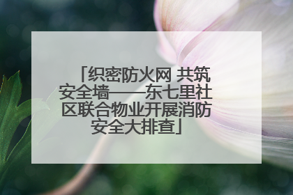 织密防火网 共筑安全墙——东七里社区联合物业开展消防安全大排查