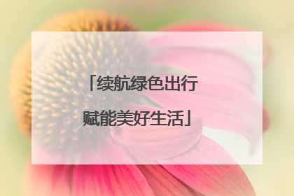 续航绿色出行 赋能美好生活