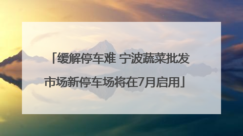缓解停车难 宁波蔬菜批发市场新停车场将在7月启用