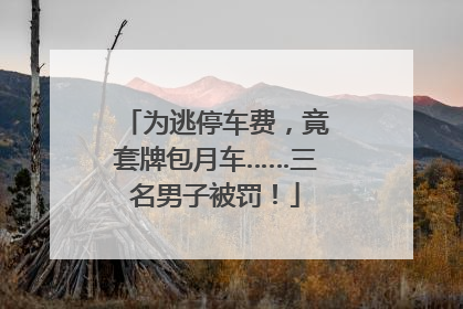 为逃停车费，竟套牌包月车……三名男子被罚！