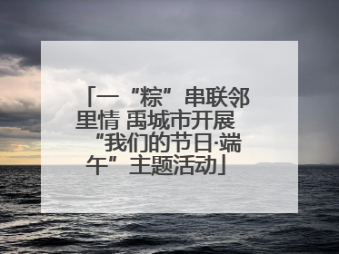 一“粽”串联邻里情 禹城市开展“我们的节日·端午”主题活动