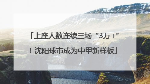 上座人数连续三场“3万+”！沈阳球市成为中甲新样板