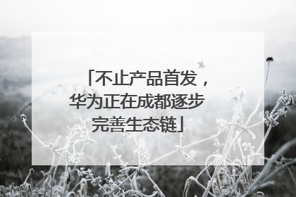 不止产品首发，华为正在成都逐步完善生态链