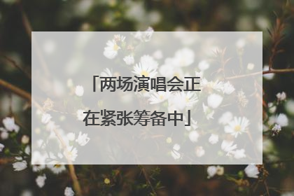 两场演唱会正在紧张筹备中