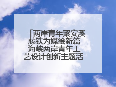 两岸青年聚安溪 藤铁为媒绘新篇 海峡两岸青年工艺设计创新主题活动开幕
