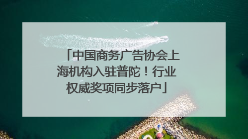 中国商务广告协会上海机构入驻普陀！行业权威奖项同步落户