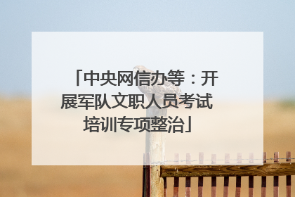 中央网信办等：开展军队文职人员考试培训专项整治