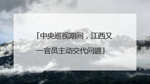 中央巡视期间，江西又一官员主动交代问题