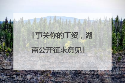 事关你的工资，湖南公开征求意见