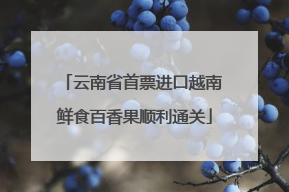 云南省首票进口越南鲜食百香果顺利通关