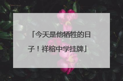今天是他牺牲的日子！祥榕中学挂牌