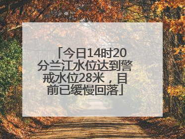 今日14时20分兰江水位达到警戒水位28米，目前已缓慢回落