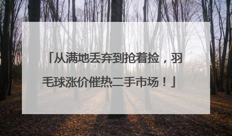 从满地丢弃到抢着捡，羽毛球涨价催热二手市场！