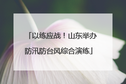 以练应战！山东举办防汛防台风综合演练