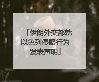 伊朗外交部就以色列侵略行为发表声明