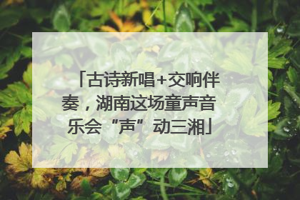 古诗新唱+交响伴奏，湖南这场童声音乐会“声”动三湘