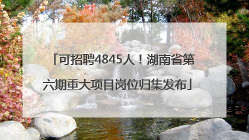 可招聘4845人！湖南省第六期重大项目岗位归集发布