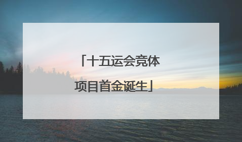 十五运会竞体项目首金诞生