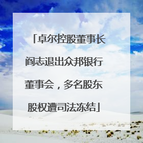 卓尔控股董事长阎志退出众邦银行董事会，多名股东股权遭司法冻结